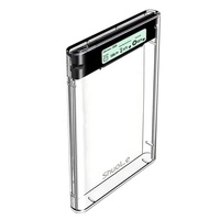 SHUOLE USB 3.2 tipo C SATA custodia custodia ABS trasparente per 2.5 pollici HDD SSD Display digitale HDD custodia