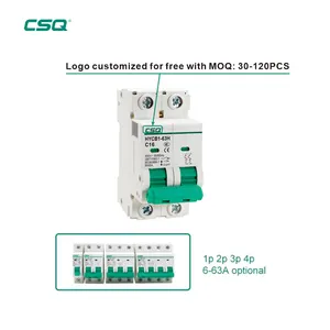 Csq Oem Odm 1a 2a 3a 4a 6a 10a 16a 20a 25a 32a 40a 50a 63a Ac Miniatuur Stroomonderbrekers 6ka Elektrische Schakelaar Mcb Prijs