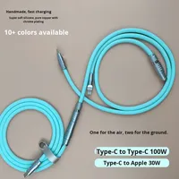 Kabel Silikon Cair Pengisian Cepat Baru 33W dan Kabel Tipe C Male ke L Female Original Chip C94 untuk iPhone iPad Macbook