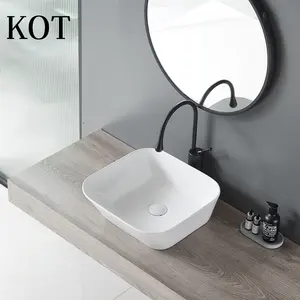 KOT Small Design Hand Wash Basin Supplier Rectangular Hotel Bathroom Hand Single Hole Art Basin