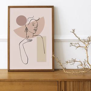 <span class=keywords><strong>ภาพ</strong></span>วาดแนวเรียบง่ายแบบมินิมอล 3 แผ่น ลายเส้นร่างหน้าสีดำขาว งานศิลปะติดผนังแบบแขวน รุ่นใหม่ ดีไซน์เฉพาะตัว ของแท้ B&C - Product Image 6