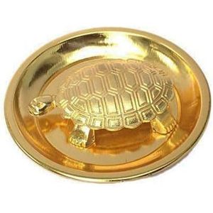 Placa de tortuga de Metal de latón para Feng Shui Vastu 2,5 pulgadas tamaño estándar dorado mejor regalo para carrera buena suerte Vaastu Yantra latón - Product Image 1