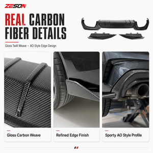 Diffusore Posteriore in Fibra di Carbonio Stile AO per <span class=keywords><strong>BMW</strong></span> Serie 3 G20 330i M340i Sport Pre Lci 2019-2022, Splitter Paraurti Posteriore - Product Image 4