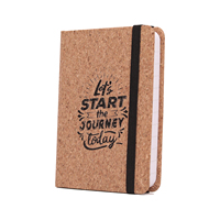 Agenda personnalisé format poche journal avec couverture en liège recyclé cahier d'impression doublé