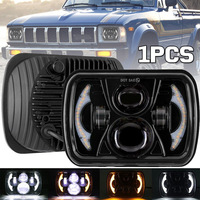 JINXIN Nouveau phare carré à 4 LED de 7 pouces, conversion automatique, phares LED pour voiture Wrangler, camion tout-terrain