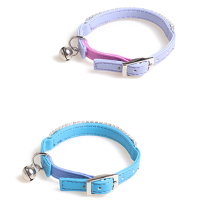<span class=keywords><strong>Collar</strong></span> Ajustable para Mascotas, de Terciopelo Suave, con Diamantes de Imitación y Cascabeles, para Perros Pequeños y Gatos, al por Mayor - Product Image 3