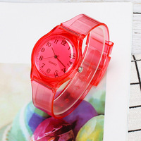 WJ-10917 Nuevo Reloj de Plástico Transparente de Color, Relojes de Moda, Relojes de Cuarzo para Niños