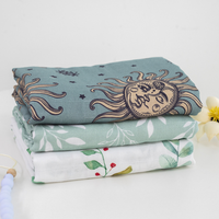 Label Kustom Pola Dasar Katun Muslin Bedong Bayi Baru Lahir Bungkus 120*120Cm Lembut Anti-kerut Selimut Tempat Tidur Bayi