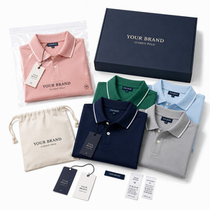 Polo de Seda Helada 195G con Logotipo Personalizado, Unisex, Cuello con Ribete, Transpirable, Uniforme de Golf para Equipos, Venta al por Mayor, 10 Colores, Azul Marino, Coral - Product Image 5