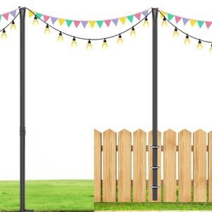 ZHANHONG Lampes à LED en guirlande, poteaux télescopiques en acier inoxydable, lampadaire solaire extérieur à bras unique, garantie de 2 ans, patio, jardin - Product Image 2