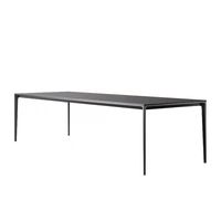 Ensemble table et chaises de salle à manger de style italien minimaliste moderne, table rectangulaire en alliage d'aluminium, 2 places, pour salon, petite taille