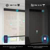 Persianas Inteligentes Motorizadas Eléctricas con Doble Tono, Integradas, Simples, Automáticas, con Control Remoto WiFi de Google, 100% Opacas para Ventanas Francesas