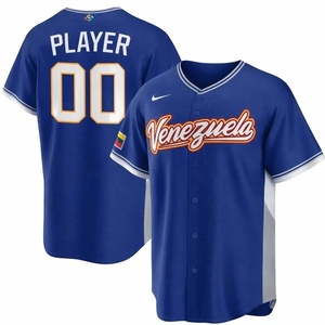 Kaos Jersey Baseball Bordir Lengan Pendek Grosir 2026 Meksiko Jepang AS Venezuela Italia # 99 # 11 # 30 # 3 Kaos Baseball - Product Image 2