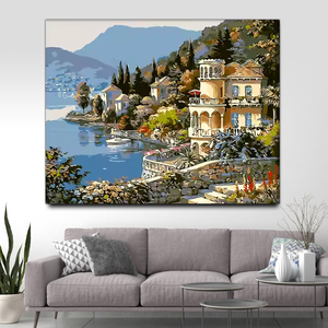 Peinture par numéros au bord du lac Peinture par numéros en acrylique Décoration intérieure - Product Image 2