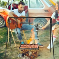Barbecue multifonctionnel réglable et portable avec foyer suspendu sur trépied