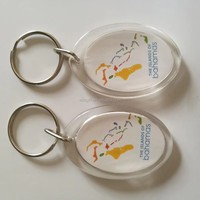 Blanko Foto-Einschub Acryl-Schlüsselanhänger (10er-Pack) 50x35mm Durchsichtige Doppelseitige Rechteckige Schlüsselringe für Geschenke & Basteln