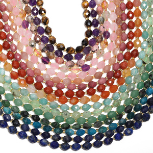 8 х7 мм Граненый Овальный натуральный Апатит розовый кварц аметист разделитель бусины Бирюзовый морганит ювелирные изделия для изготовления браслетов DIY аксессуары - Product Image 6