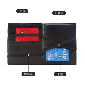 Cartera con Múltiples Ranuras para Tarjetas y Banda Elástica, Negra, con Bloqueo RFID, Unisex, 6 Pulgadas, para Uso Diario - Product Image 4