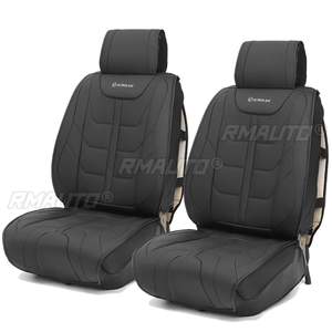 2 housses de siège de voiture universelles en cuir PU, housses de siège automobile, protège-sièges pour la plupart des voitures, luxe - Product Image 2