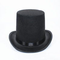 Chapeau haut de forme personnalisé avec logo, couleur unie, en feutre, chapeau magique, chapeau haut de forme pour homme, costume de fête