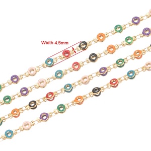Cadenas de esmalte con diseño de donut para collares y pulseras infantiles DIY, accesorios y suministros, cadenas de esmalte con efecto de goteo de aceite para manualidades. - Product Image 2