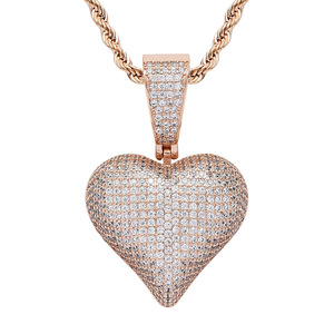 <span class=keywords><strong>Regalo</strong></span> de San Valentín, 3 Colores Disponibles, Colgante en Forma de Corazón con Incrustaciones de Circonitas, Micro Pavé, Brillante, Collar con Colgante de Corazón para Parejas, para Mujer - Product Image 4