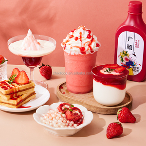 Çift mutluluk toptan şişe sıvı çilek sos süt çay dükkanı/pişirme/dondurma - Product Image 3