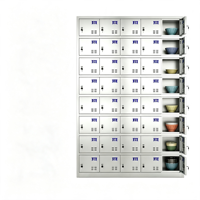 Armoire de rangement à 40 portes en acier inoxydable, durable, résistante aux rayures, à poser au sol, avec serrure à clé, multi-compartiments, pour le stockage alimentaire des employés