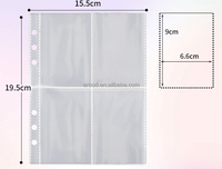 10 Hojas A5, 6 Anillas, Fundas Protectoras de Plástico Transparentes para Tarjetas Fotográficas, 12,4 Bolsillos, Álbum de Fotos, Protector de Tarjetas Postales