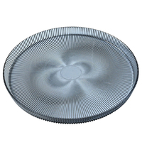 Assiette de présentation en verre côtelé effet soleil couchant, sous-assiette en verre transparent pour la décoration de mariages, d'hôtels et d'événements