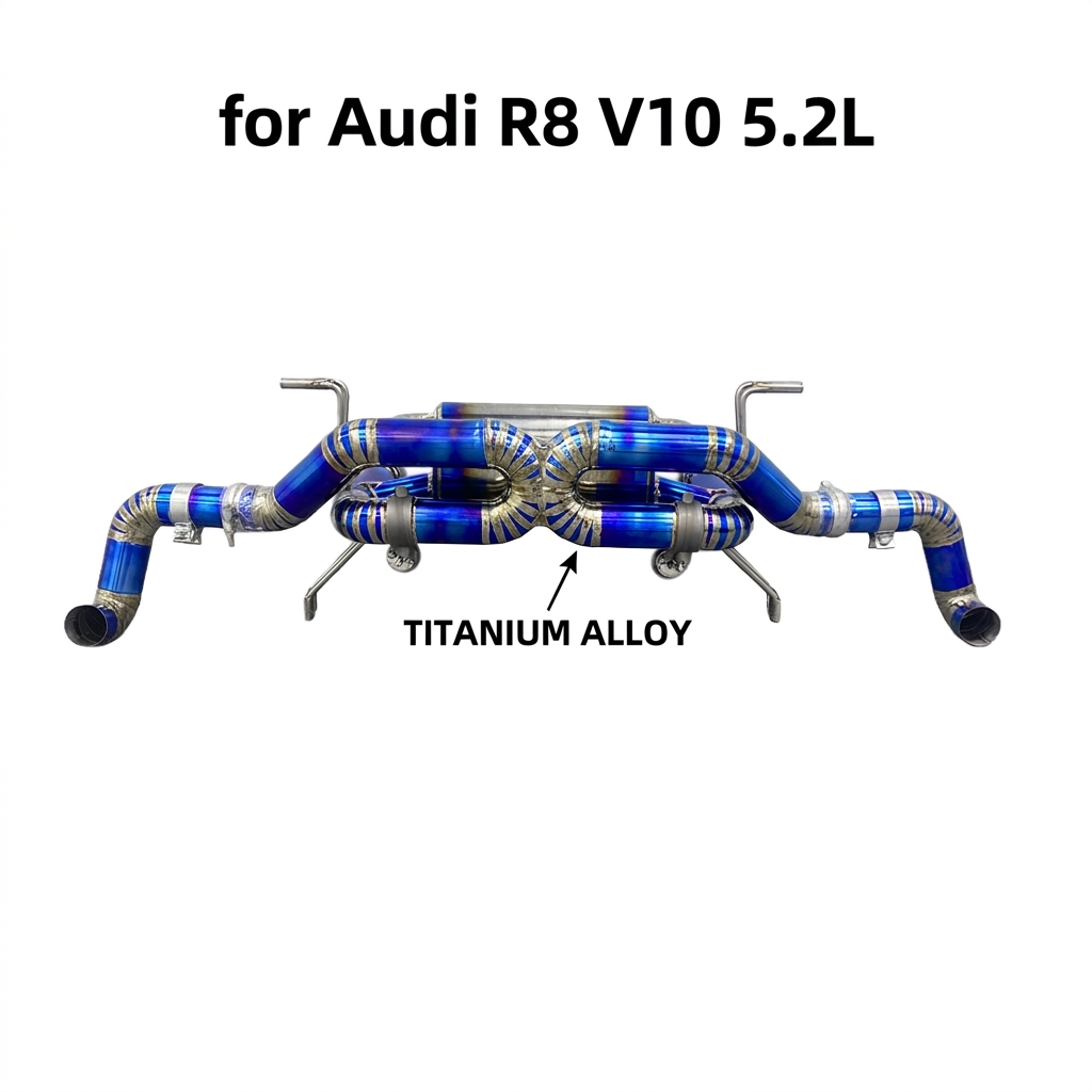 VantaFlow High Pitch Racing Sound Titanium Catback Fit for Audi R8 V10 5.2L 2016-2024 Performance Valvetronic Exhaust Muffler