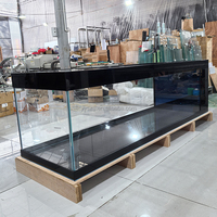 Aquarium rectangulaire sur mesure avec cadre noir et verre ultra-clair, filtre latéral intégré, capacité 500-1000L, pour décoration de salon