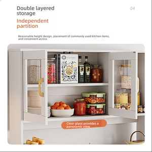 Buffet en bois d'ingénierie avec un grand espace de rangement, <span class=keywords><strong>armoire</strong></span> de cuisine <span class=keywords><strong>à</strong></span> grande capacité avec tiroirs pour <span class=keywords><strong>salle</strong></span> <span class=keywords><strong>à</strong></span> <span class=keywords><strong>manger</strong></span> et appartement - Product Image 4