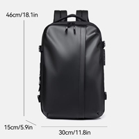 Sac à dos de voyage unisexe en PU et polyester, grande capacité, étanche, durable, extensible, antivol avec serrure à combinaison, idéal pour l'aviation et les affaires