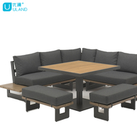 Modern ism Pure Aluminium Garten Terrassen möbel Ultra-Deep Seats Dicke Kissen laden Entspannung Outdoor Sofa Set