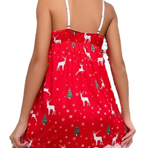 <span class=keywords><strong>Pijamas</strong></span> Navideños Estampados con Tirantes, Transpirables y <span class=keywords><strong>Divertidos</strong></span>, de Alta Calidad para Mujer - Product Image 5