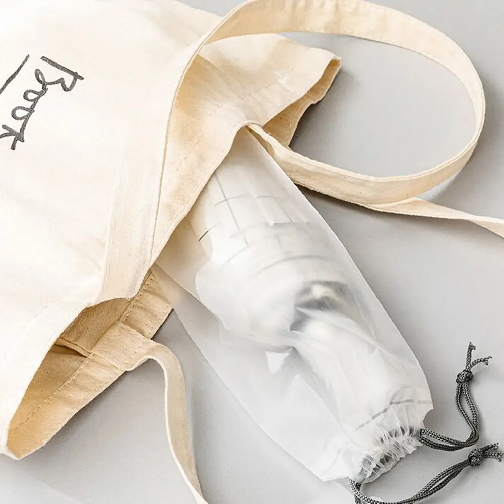 PEVA Umweltschutz Falte Durchsichtige Mini-Tasche Kordel zug Packung tasche Langes Logo ECO-freundlich mit Etikett
