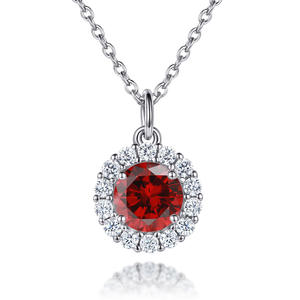 SPJ Fine S925 gioielli in argento 925 da 12 mesi con pietra di nascita di forma rotonda Halo colore Zirconia ciondoli gioielli da donna - Product Image 6