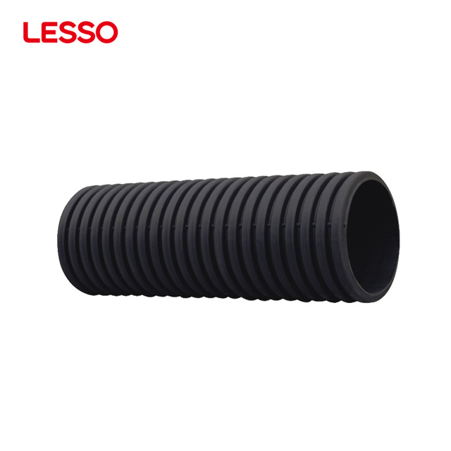 LESSO Corrosion Resistance Plastic Hdpe Double Wall Corrugation Tube 200 300 400mm Corrugated Drainage Pipe