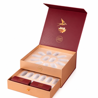 Boîte cadeau de luxe écologique à double couche avec couvercle magnétique et tiroir, plaque logo personnalisée, pour tonique de nid d'oiseau, OEM ODM