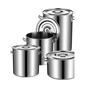 Ensemble de casseroles en acier inoxydable 4 pièces avec couvercle, résistant à la rouille, passe au lave-vaisselle, passe au four, qualité professionnelle - Product Image 1