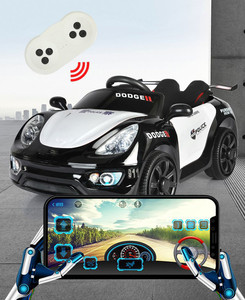 Auto Eléctrico de Policía para Niños, con Tracción en las Cuatro Ruedas, Control Remoto, para Niños de 2 a 4 Años, con Batería, Construcción de ABS - Product Image 3