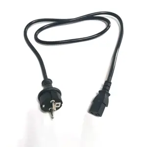 Cable adaptador de corriente de la UE, 1,8 m, 6 pies, enchufe europeo Schuko a IEC C13, Cable de fuente de alimentación para PC, Monitor de ordenador, impresora Epson HP, TV