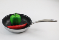 Set Peralatan Masak Anti Lengket 4 Buah dari Baja Tahan Karat dengan Desain Sarang Lebah untuk Memasak dan Menggoreng, Laris Manis dari Pabrik