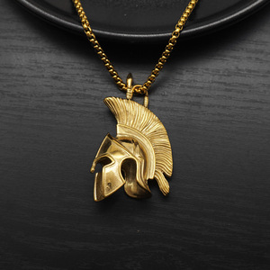 Collar con Colgante <span class=keywords><strong>de</strong></span> Casco <span class=keywords><strong>de</strong></span> Guerrero Espartano, Resistente al Deslustre, Impermeable, Acero Inoxidable 316L con Recubrimiento PVD, Joyería, Accesorios para <span class=keywords><strong>Caballero</strong></span>, ALN26031172 - Product Image 6