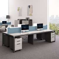 Table de centre d'appels convertible en bois, design moderne, prix usine, pour 4, 6, 8 ou 10 personnes, poste de travail en cubicle de bureau