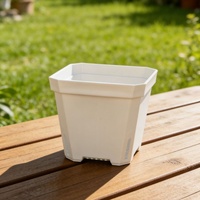 Pots à fleurs carrés blancs multi-tailles pour plantes succulentes, pots de semis épaissis et givrés pour la maison, le balcon et le bureau, vente en gros Chine