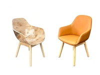 Chaise de salle à manger moderne en tissu velours avec accoudoirs pour hôtel, restaurant, maison, bureau