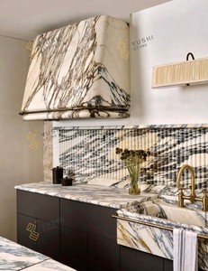 YUSHI Europäischer Stil Calacatta Viola Marmor Kücheninsel Anpassbare Marmorschrank für Hotel- und Villen-Inneneinrichtung - Product Image 4