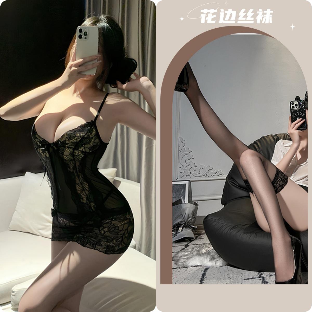 Black + black stockings